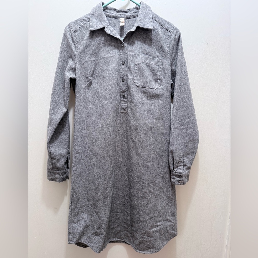 Nuthatch Gray Button-Front Shirt Dress